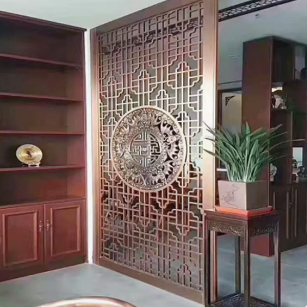 定制新中式鋁板浮雕玄關(圖1)