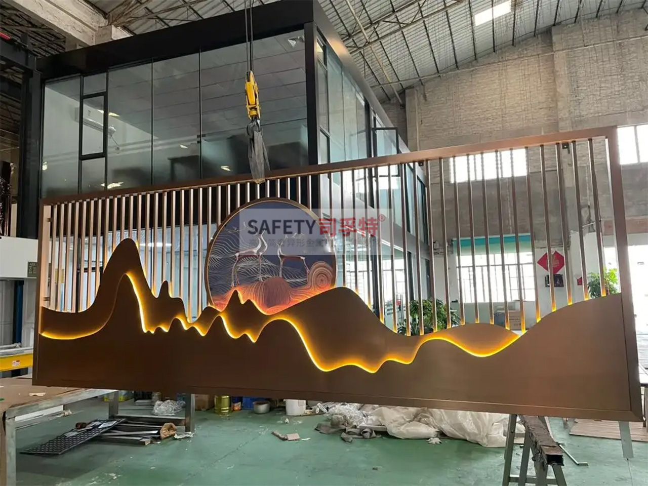 金屬山水屏風隔斷：新中式古典風，精致優雅，輕奢舒適(圖1)