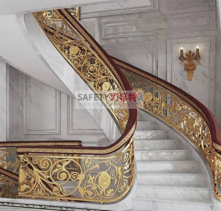 銅藝雕刻欄桿扶手，輕奢時尚，溫馨典雅(圖2)