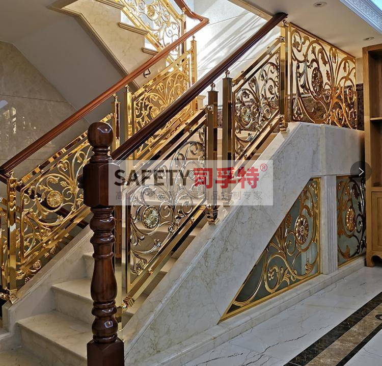 輕奢簡約銅藝雕刻樓梯扶手，增添生活質感的藝術品[司孚特銅藝欄桿](圖3)